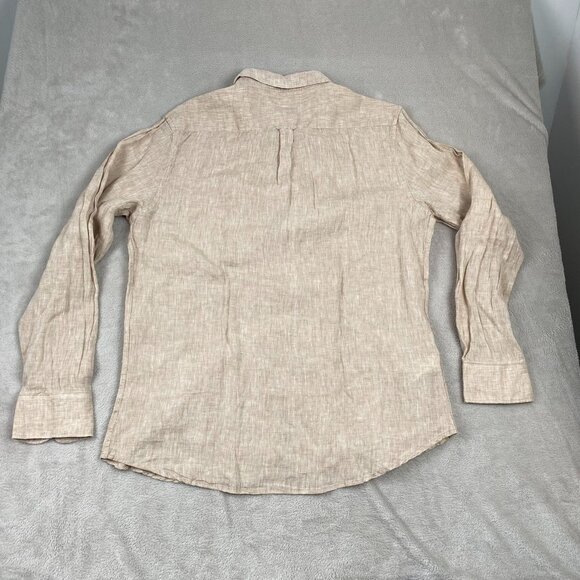 Porten & Ash Women's 100% Linen Long Sleeve Shirt Size XL Beige - Picture 14 of 14